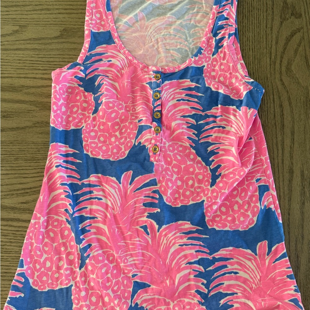 Pink and Blue Lily P Pineapple Print Tank Top